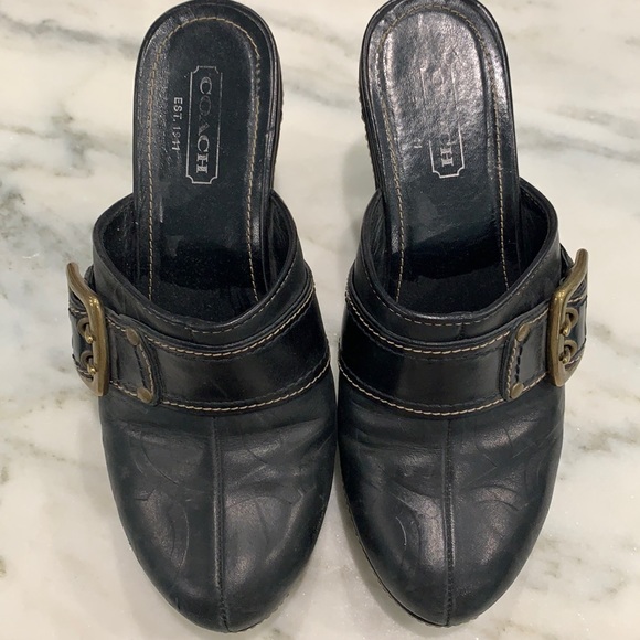Coach embossed C logo platform mules - Picture 1 of 7